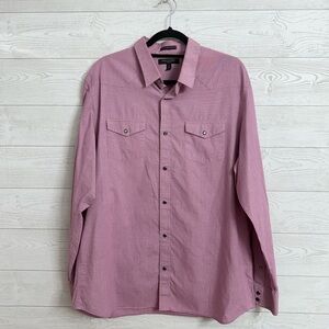 Banana Republic Men’s Slim Fit Red Blend Snap Western Style Shirt. Size XL